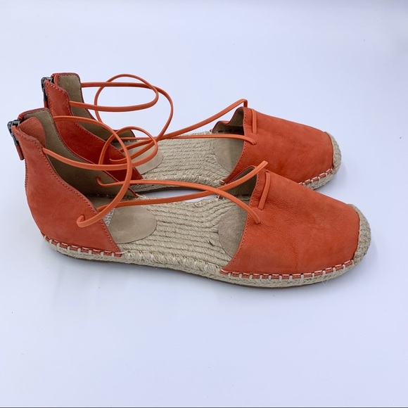 Eileen Fisher Orange Lace Espadrille Sz 8 - Picture 6 of 16